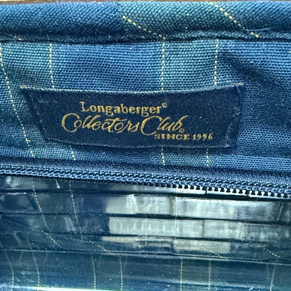 Longaberger Tan and Blue Woven Collectors Bag - Picture 2 of 8